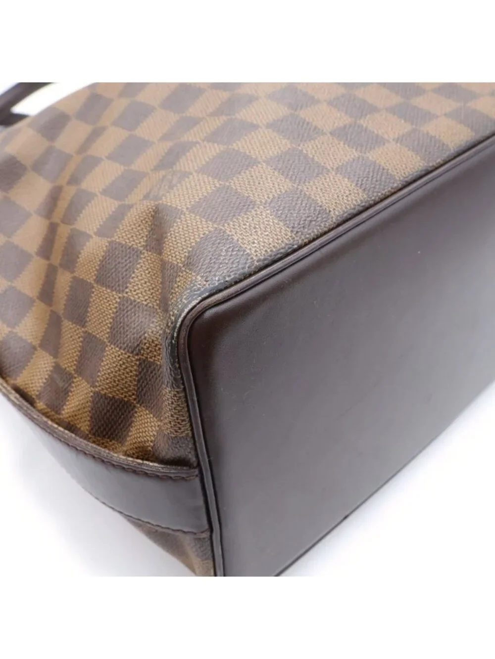 Louis Vuitton Damier Chelsea Boston Bag Brown Leather Gold